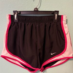Nike Women's Black Shorts with Pink Trim